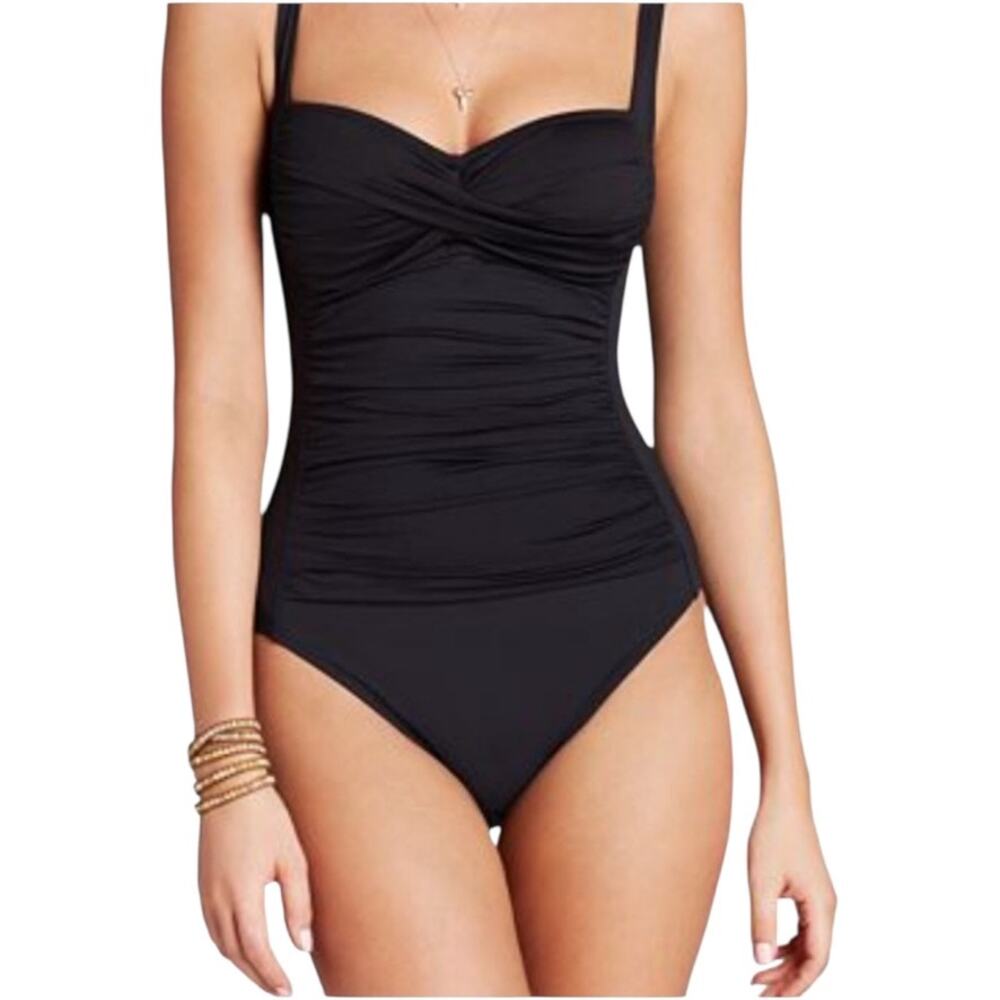 La Blanca Island Goddess Black One Piece Swimsuit Women's‎ 12